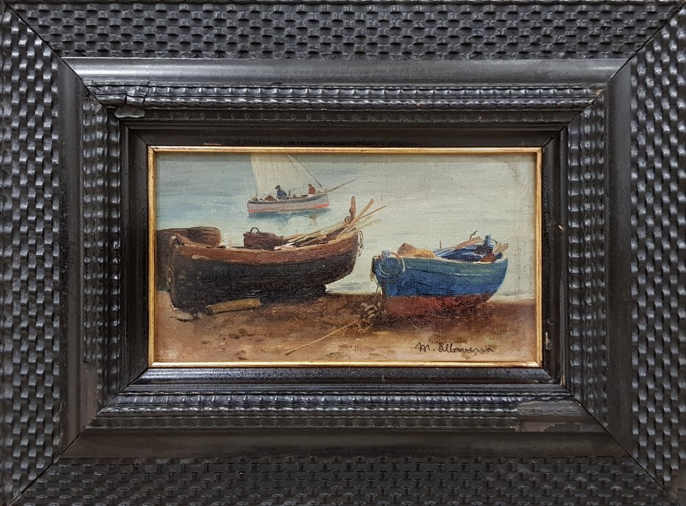 michele allavena: Barche a San Remo dat. 1894